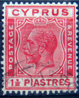 BRITISH CYPRUS 1924 1.5pi King George V USED - Cyprus (...-1960)