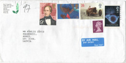 GB - Regno Unito - GREAT BRITAIN - UK - 2014 - Air Mail - 5 Stamps - Viaggiata Da Penzance Per Adazi, Latvia - Briefe U. Dokumente