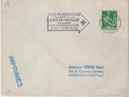 Lettre Flamme =o Bourges RP 2-12 1961 ".....Pensez A La Croix-Rouge..... - Croix Rouge