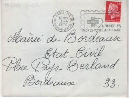 Lettre Flamme O= Paris 119  3-4 1970 ".....Utilisez Les Timbres-Poste A Surtaxe - Cruz Roja