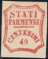 ASI  PARMA 1859 CENT. 40  NUOVO CON LINGUELLA  N.17 CERT. CAFFAZ CAT. € 1200,00 - Parma