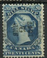 Canada 1865 20 Cent Bill Stamp Issue #FB28  SON Cancel - Fiscale Zegels