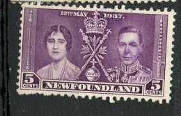 Newfoundland 1937  5 Cent Coronation Issue #232 - 1908-1947