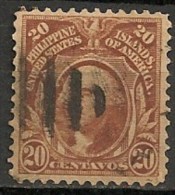 Timbres - Amérique - Possessions - Philippines - 1906-1914 - 20 Centavos - - Filipinas
