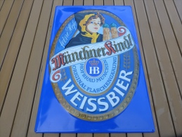 AUTHENTIQUE Et JOLIE TOLE PUBLICITAIRE BIERES WEISSBIER. - Placas En Aluminio (desde 1961)