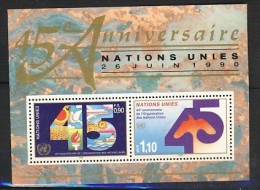 Nations Unies Geneve 45e Anniversaire Des Nations Unies 1990 - Hojas Y Bloques