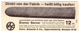 Original Werbung - 1935 - Zigarrenfabrik H. Schmidt & Co. In Bremen , Zigarre , Cigarre !!! - Documenti