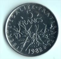 ** 5 FRANCS SEMEUSE  1982 FDC ** - 5 Francs