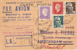 1° Liaison En Reprise Du Service Postal Aérien Paris Amsterdam 23/10/45 - First Flight Covers