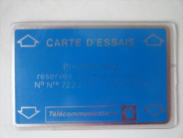 RARE : CARTE D´ESSAIS PHONOCARD NR 03116072 - Other & Unclassified