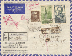 1° Liaison En Reprise Du Service Postal Aérien Paris Calcutta 03/12/45 - First Flight Covers