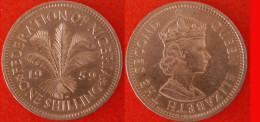 * STARS Of DAVID ★ NIGERIA ★ 1 SHILLING 1959 ELIZABETH II!  LOW START★NO RESERVE! - Nigeria