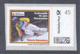 GERMANY 2010 Vancouver Olympic Games Personalized Stamp (self Adhesive) - Alpine Skiing Gold Medal Viktoria Rebensburg - Hiver 2010: Vancouver