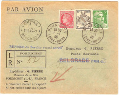 1°  Liaison Reprise Serice Aéien Postal Paris-Belgrade /01/46 - Primeros Vuelos