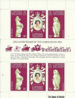 CAYMAN ISLANDS - 1978 - 10 SETS OF  25TH ANNIVERSARY CORONATION  OF ELISABETH II SOUVENIR SHEET OF 6  OF 25 PENNIES - Cayman (Isole)