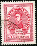 ARGENTINA, 1948, COMMEMORATIVO, GENERALE SAN MARTIN, FRANCOBOLLO USATO, Michel 524IIY - Used Stamps