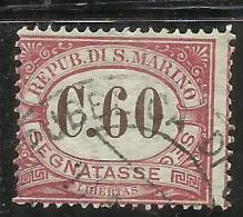 SAN MARINO 1924 SEGNATASSE TAXE DUE TASSE CENT. 60 USATO USED - Impuestos