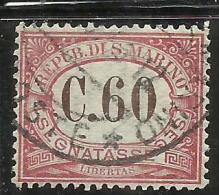 SAN MARINO 1924 SEGNATASSE TAXE DUE TASSE CENT. 60 USATO USED - Postage Due