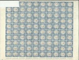 SAN MARINO 1939 SEGNATASSE TAXE TASSE DUE CENT. 15 FOGLIO QUASI INTERO SHEET ALMOST COMPLETE 98 STAMPS MNH - Impuestos