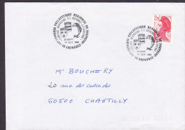 France Congress Philatelique Regional Du DAUPHINE - GRENOBLE 1989 Cover Lettre CHANTILLY 2-Sided Perf. Liberté De Gandon - 1982-1990 Liberty Of Gandon