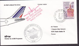 France Airmail Luftpost Par Avion VFW 10. Air France Airbus In LEMWERDER A PARIS 1981 Cover Lettre - Primi Voli