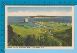 Percé Quebec ( Percé Village And Rock, & Peninsula )  Postcard Carte Postale 2 Scans - Percé