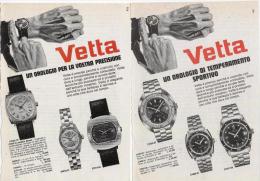 1970 - Orologio VETTA -  2 Pagine Pubblicità Cm. 13 X 18 - Montres Gousset