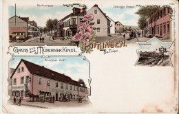 GRUSS AUS PUTTLINGEN (PUTTELANGE - 57510) : Müncher Kind´l; Marktstrasse; Völklingerstrasse; Victoriaschacht. Précurseur - Puttelange