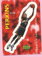 Sticker - UPPER DECK, 1997. - Basket / Basketball, No 129 - Sam Perkins, Seattle Supersonics - Other & Unclassified