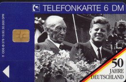 50 Jahre Deutschland TK O 379/93 ** 20€ Telefonkarte USA-Präsident Kennedy In Berlin 1962 Adenauer Tele-cards Of Germany - O-Series : Customers Sets