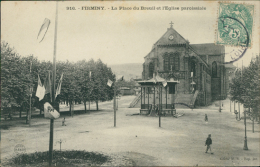 42 FIRMINY / La Place Du Breuil Et L'Eglise / - Firminy