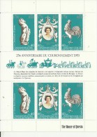 NEW HEBRIDS 1978 -5 SETS  25TH ANNI.CORONATION OF Q.ELISABETH II SOUVENIR SHEET (french) (COCk & HORSE) OF 6 STS OF 40 F - Neufs