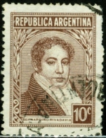 ARGENTINA, 1942, COMMEMORATIVO, BERNARDINO RIVADAVIA, FRANCOBOLLO USATO, Michel 412IX - Oblitérés