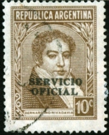 ARGENTINA, 1939, COMMEMORATIVO, BERNARDINO RIVADAVIA, FRANCOBOLLO USATO, Michel D38X, Scott O44 - Gebruikt