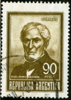 ARGENTINA, 1967, COMMEMORATIVO, GUILLERMO BROWN, FRANCOBOLLO USATO, Scott 828 - Gebraucht