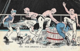 Nos Marins (à Bord) - La Toilette - Illustration A.P. Jarry - Humor