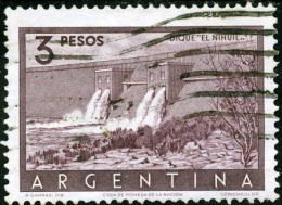 ARGENTINA, 1956, PANORAMI, DIGHE, FRANCOBOLLO USATO, Michel 627 - Oblitérés