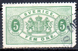 SWEDEN 1874 Official -  5ore - Green  FU - Dienstmarken