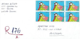 TIMBRES- STAMPS - LETTRE RECOMMANDÉ DE GUINÉE-BISSAU / GUINEA-BISSAU POUR PORTUGAL -FOOTBALL- COUPE DU MONDE USA 94 RARE - 1994 – Estados Unidos