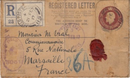 Regstered Letter Held Post Office 115 / Marseille / Passed Fieeld Censor 3051 Base Army 1917 - Material Postal