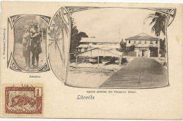 Gabon - Libreville  -Type Pahoins Et Agence Des Chargeurs Réunis - Edir. Woermann Précurseur écrite 1904 - Gabon
