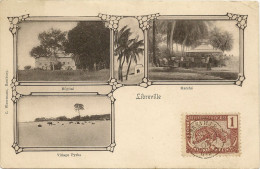 Gabon - Libreville  - Hopital Marché - Village Phyra - Edit. Woermann Précurseur écrite 1904 - Gabon