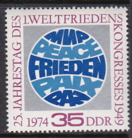 German Democratic Republic 1974 1st World Peace Congress 25th Anniversary MNH - Otros & Sin Clasificación