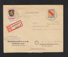Französische Zone R-Brief 1946 Saarbrücken Nach Sulze - Sonstige & Ohne Zuordnung