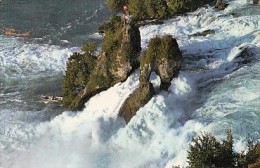 6347- POSTCARD, SCHAFFHAUSEN- RHINEFALL WATERFALL, BOAT - Andere & Zonder Classificatie