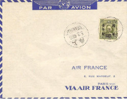 AIR FRANCE Inauguraton De La Ligne (Paris)-Saigon-Shanghai Vol Retour 06/03/47 Enveloppe Spéciale Air France - First Flight Covers