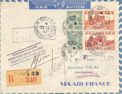 AIR FRANCE Ouverture Service Régulier (Paris)-Tunis-Shanghai 30/03/47 Signé A.GREARD Copilote VARIANTE - Primi Voli