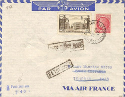 AIR FRANCE Ouverture De Paris-Téhéran Itinéraire Différent ,Rome, Athènes...20/04/47 - Primi Voli
