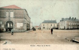 CPA    BRULON     La Place De La Mairie Et Ses Commerces - Brulon