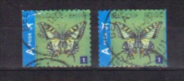 Vlinders Papillons OBP 4256 + OBP 4256a - Gebruikt